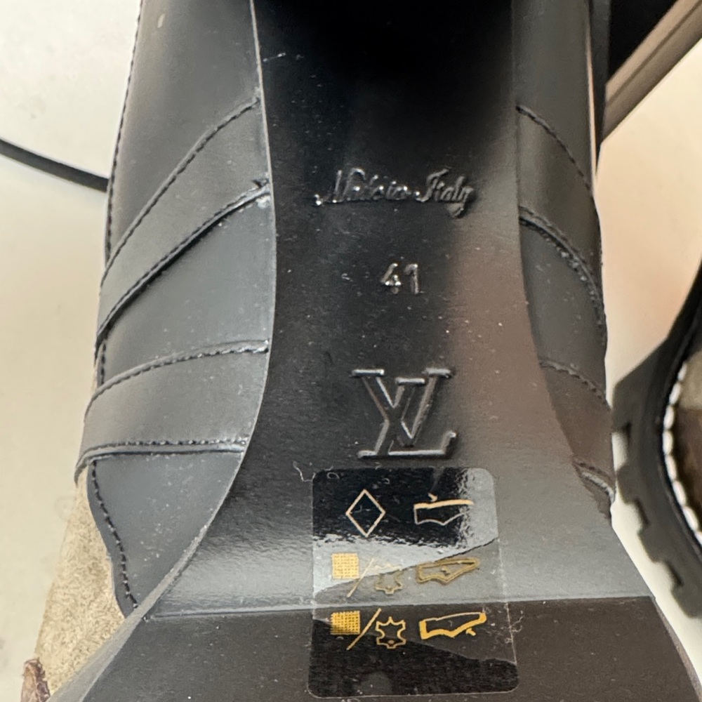 Louis Vuitton Beige and Black Heeled Boots - Picture 2 of 11
